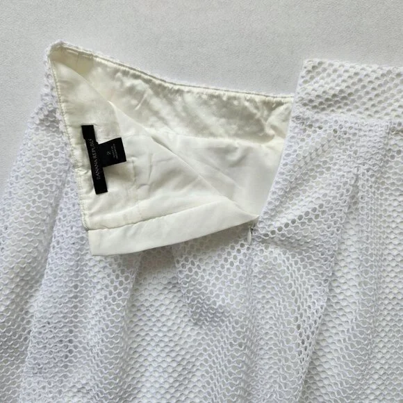 Banana Republic White Mesh Net Mini Skirt Pleated Tennis Cute Coquette Summer 2 - Picture 5 of 10